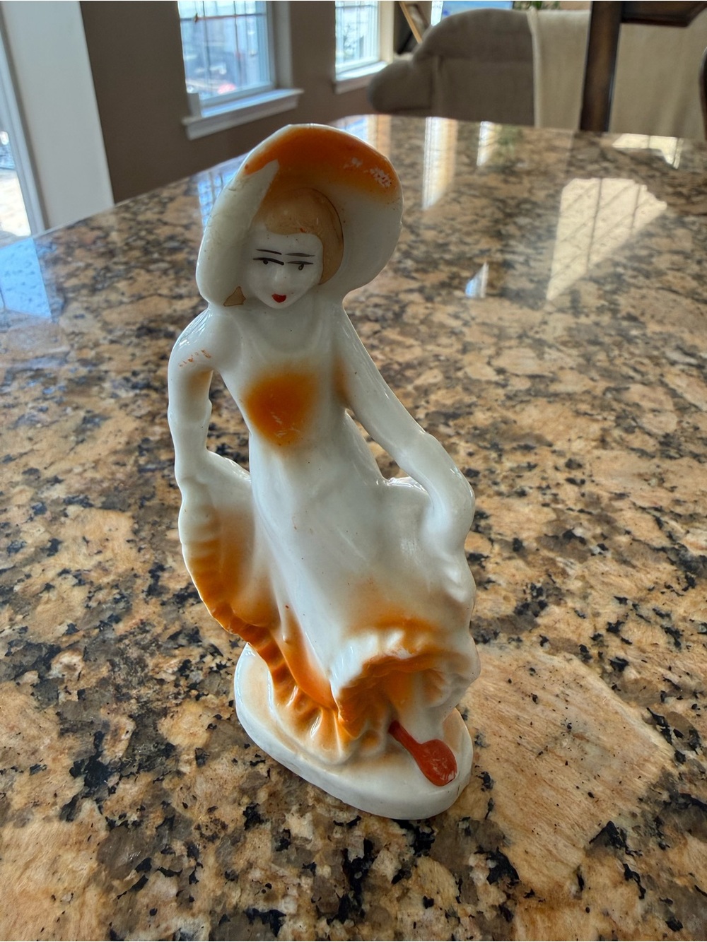 Vintage 1930’s - 1940’s Porcelain Bisque Art Deco Miniature Woman Figurine